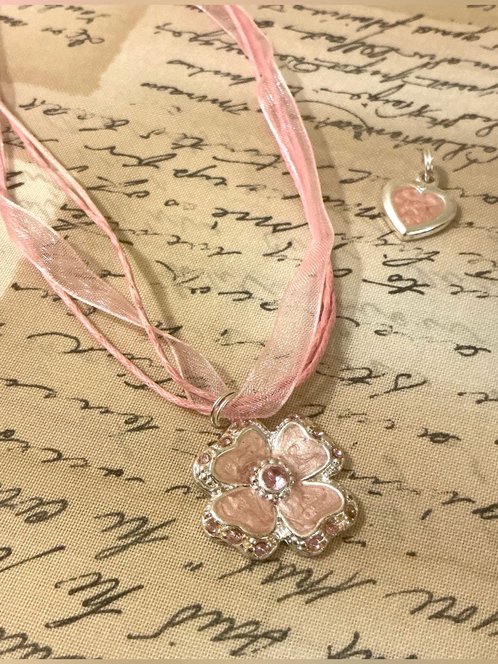 Pink Flower Pendant Necklace Bundle- Women Jewelry